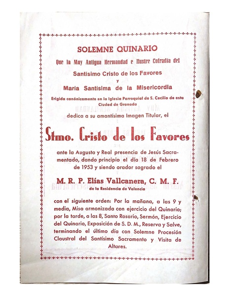 Cultos Semana Santa 1953